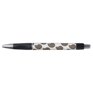 Stylo Photo d'ammonite fossile Brown en blanc