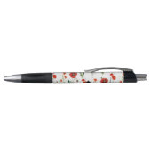 Stylo Photos d'Aquarelle Rouge Floral Monogramme (Haut)