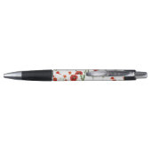 Stylo Photos d'Aquarelle Rouge Floral Monogramme (Dos)