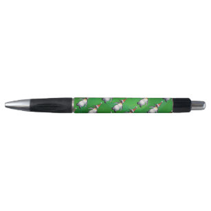 Stylo Pingouin à Santa Hat Motif sur Vert