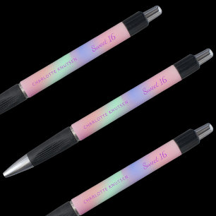 Stylo Pink violet nom holographique Sweet 16