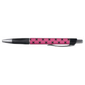 Stylo Piqûres de croix noire sur fuchsia (Bas)