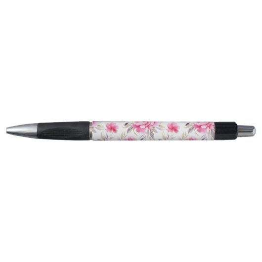 Stylo Pivoine Rose Florale (Devant)