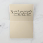 Stylo plume victorien sur carte avec citation (Intérieur)