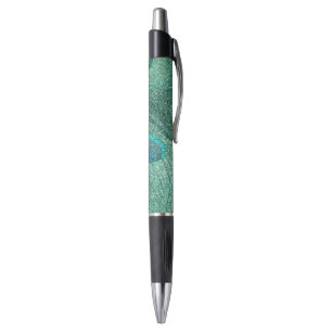 Stylo Plumes de paon de parties scintillantes de vert de