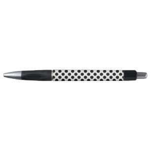 Stylo Point de polka noir et blanc