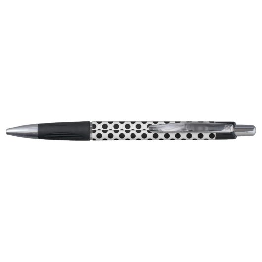 Stylo Point de polka noir et blanc (Dos)