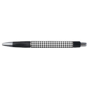 Stylo Points Blancs Minimaux sur Fond Noir Uni