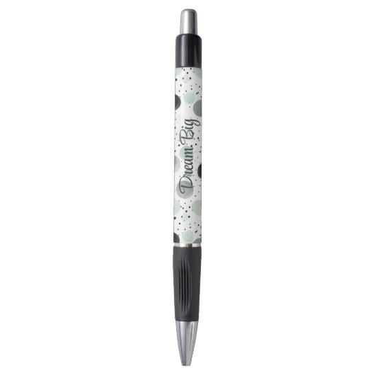 Stylo Points de Crème Noir Menthe Fantaisie (Devant (Vertical))