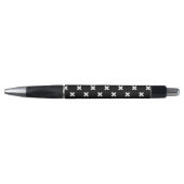 Stylo Points de croix blancs sur fond noir (Devant)