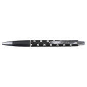 Stylo Points de croix blancs sur fond noir (Dos)