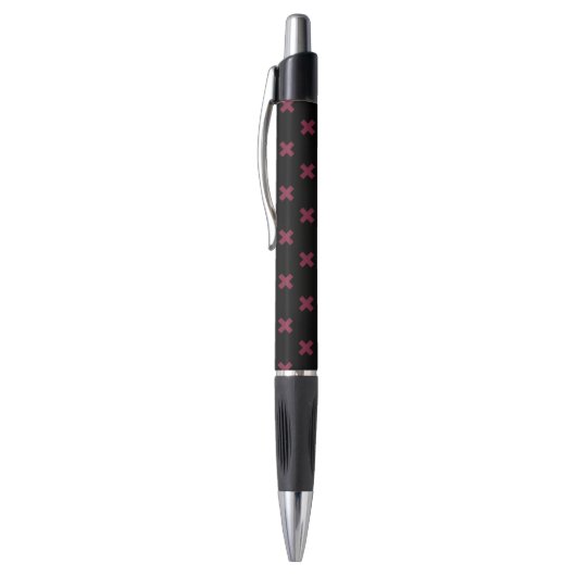 Stylo Points de croix mûre sur fond noir (Haut (Vertical))