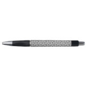 Stylo Points noirs sur motif transparent blanc (Devant)