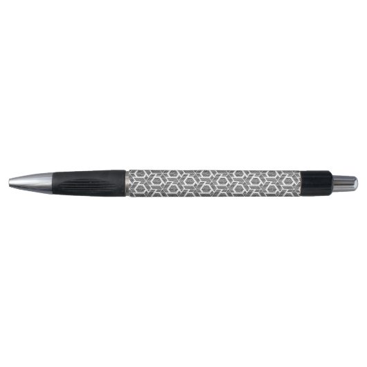 Stylo Points noirs sur motif transparent blanc (Devant)