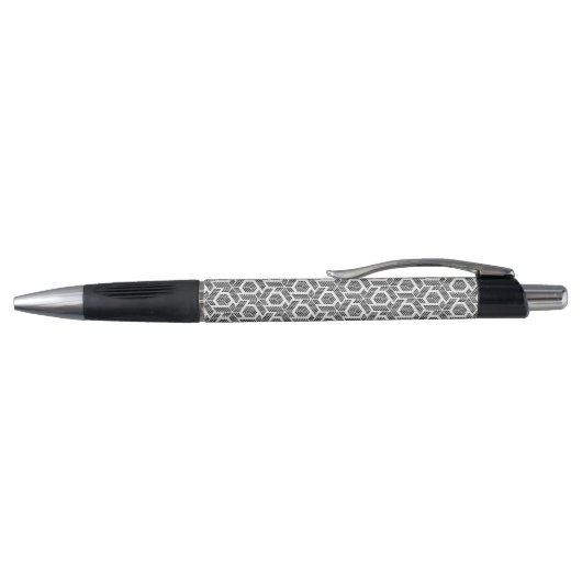 Stylo Points noirs sur motif transparent blanc (Haut)