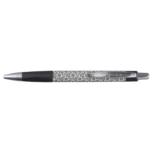 Stylo Points noirs sur motif transparent blanc (Dos)