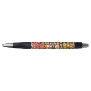 Stylo Points rétro colorés motif I + vos idées