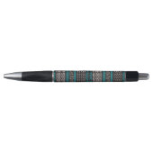 Stylo Points Turquoises noirs Zigzags Motif (Devant)