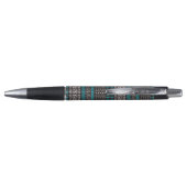Stylo Points Turquoises noirs Zigzags Motif (Dos)