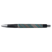 Stylo Points Turquoises noirs Zigzags Motif (Devant)