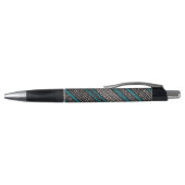 Stylo Points Turquoises noirs Zigzags Motif (Haut)