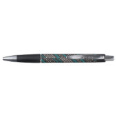Stylo Points Turquoises noirs Zigzags Motif (Dos)