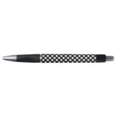 Stylo Pois noirs et blancs, Motif Polka (Devant)