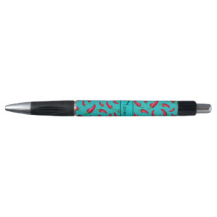 Stylo Poivre de piment nommé personnalisé de turquoise