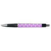 Stylo Polka blanche croise sur lilas (Devant)