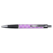 Stylo Polka blanche croise sur lilas (Dos)