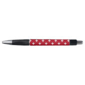 Stylo Polka blanche croise sur rouge (Devant)