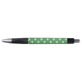 Stylo Polka blanche croise sur vert (Devant)