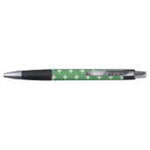 Stylo Polka blanche croise sur vert (Dos)
