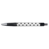 Stylo Polka noire croise sur blanc (Devant)