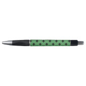 Stylo Polka noire croise sur vert (Devant)