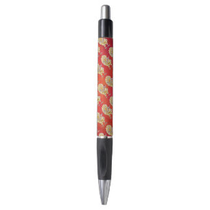 Stylo Poule de Noël sur fond rouge