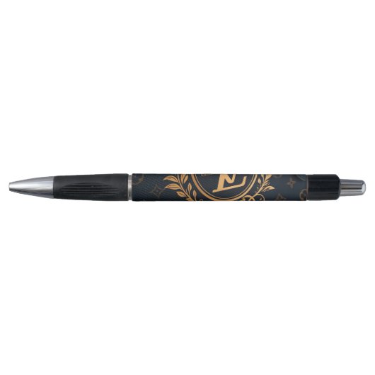 Stylo Prestige Ballpoint Pen – Royal Monogram "N" in Gol (Devant)