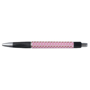 Stylo Printemps rose Fleur de cerisiers et cerises à mot
