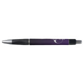 Stylo Profond violet à noir logo Entreprise marque (Devant)