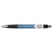 Stylo promotionnel en acier de marque bleue (Devant)