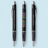 Stylo promotionnel noir avec logo de marque commer
