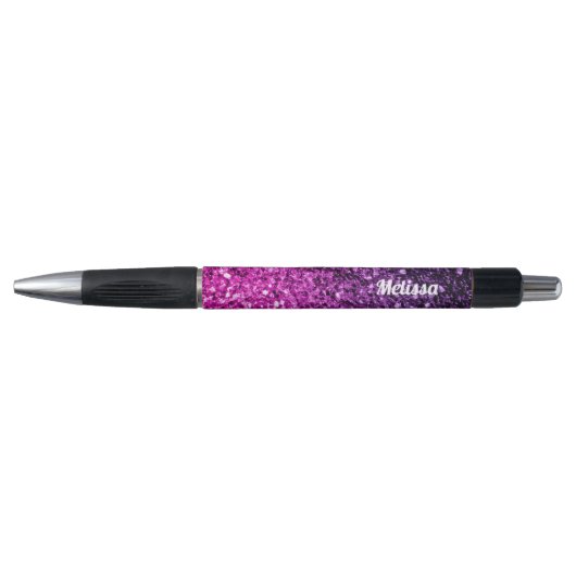 Stylo Purple Pink Ombre faux parties scintillant scintil (Devant)
