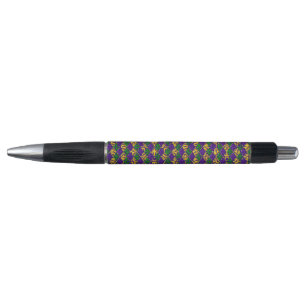STYLO PURPLE VERT JAUNE MARDI GRAS MOTIF