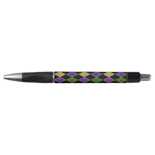 STYLO PURPLE VERT JAUNE MARDI GRAS MOTIF