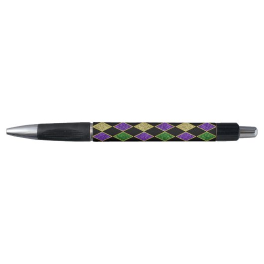 STYLO PURPLE VERT JAUNE MARDI GRAS MOTIF (Devant)