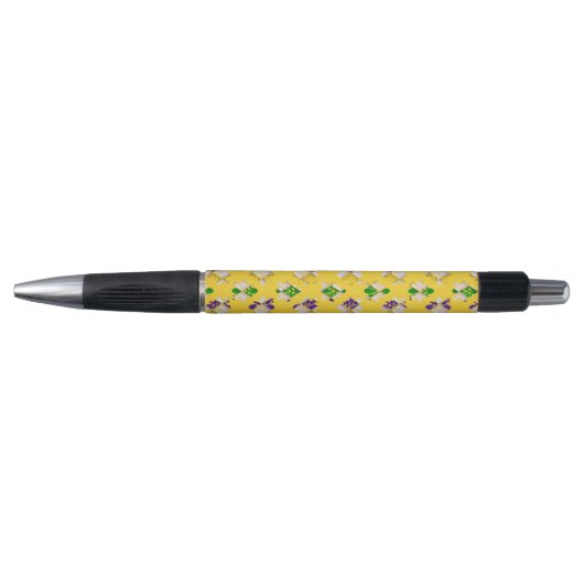 STYLO PURPLE VERT JAUNE MARDI GRAS MOTIF (Devant)