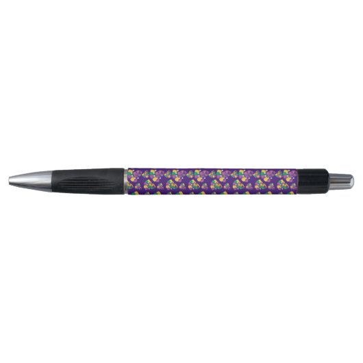 STYLO PURPLE VERT JAUNE MARDI GRAS MOTIF (Devant)