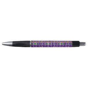 STYLO PURPLE VERT JAUNE MARDI GRAS MOTIF