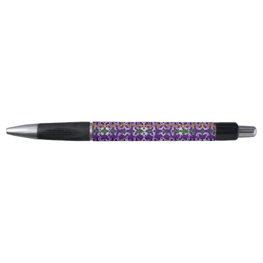 STYLO PURPLE VERT JAUNE MARDI GRAS MOTIF (Devant)