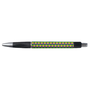 STYLO PURPLE VERT JAUNE MARDI GRAS MOTIF